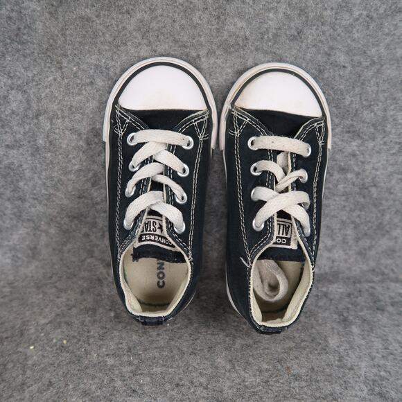 Converse Shoes Infant 7 Sneakers Casual All Star Chuck Taylor Canvas Black White - Picture 7 of 12